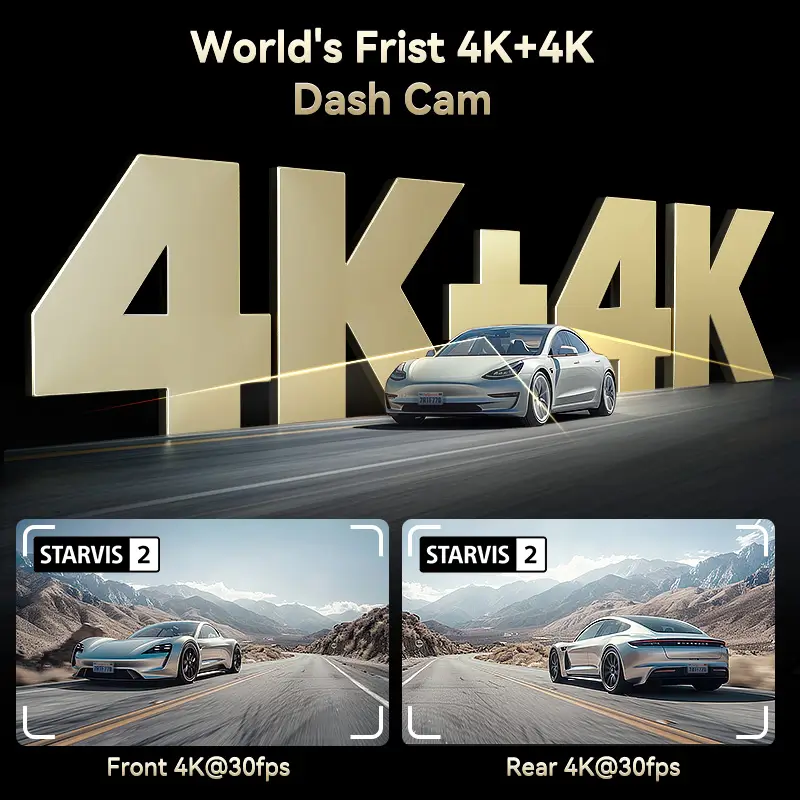 Redtiger F77 Dual 4K STARVIS 2 IMX678 Voice Control 5.8GHz High Speed WIFI Dash Cam - Image 3
