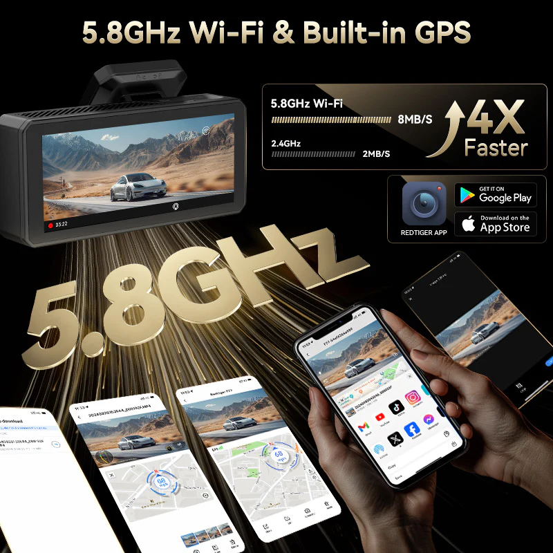 F77 STARVIS 2 4K+4K Dual IMX678 Voice Control 5.8GHz WIFI Dash Cam - Image 5