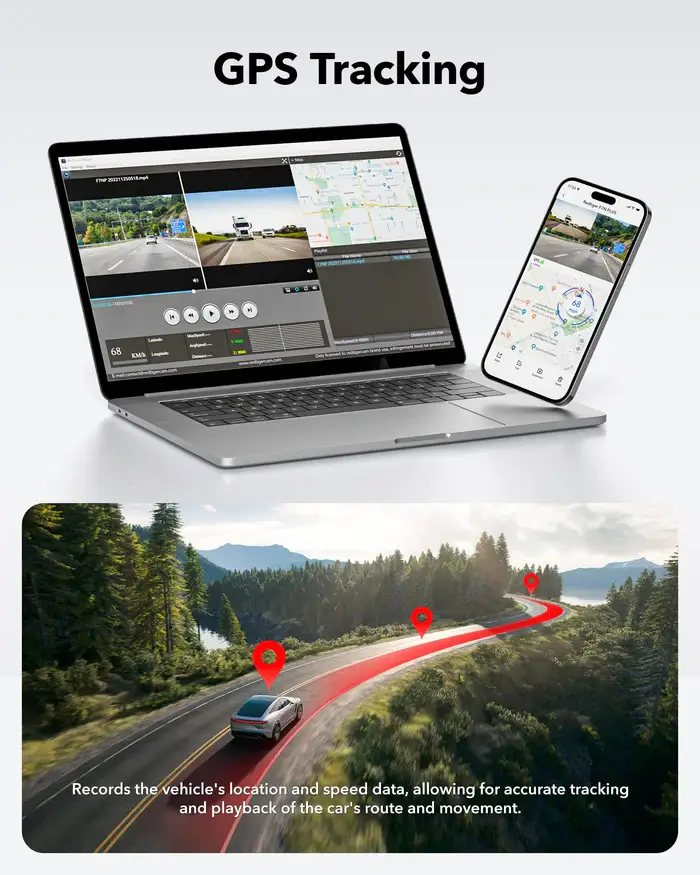REDTIGER Dash Cam for Cars, 4K/2.5K Full HD Car Camera Dash Cam, 3.16” IPS Screen Dash Cam, Dashcam Built-in Wi-Fi GPS, Night Vision, Loop Recording, Vehicle, Parking Mode, Free 32GB Card - Image 10