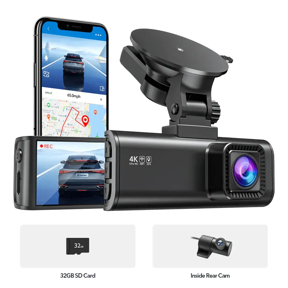 REDTIGER Dash Cam for Cars, 4K/2.5K Full HD Car Camera Dash Cam, 3.16” IPS Screen Dash Cam, Dashcam Built-in Wi-Fi GPS, Night Vision, Loop Recording, Vehicle, Parking Mode, Free 32GB Card - Image 11