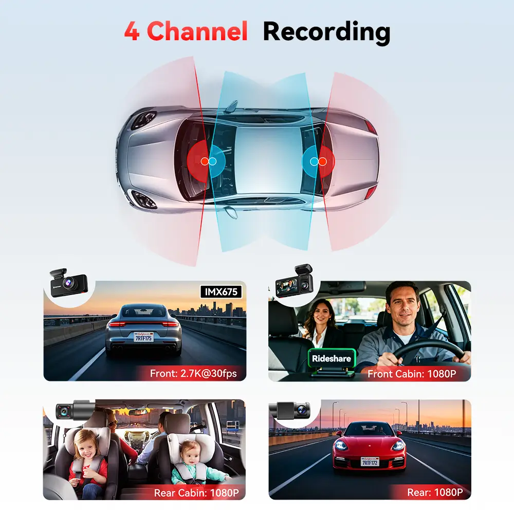 F17 Plus 4-Channel 2.7K Dash Cam with Sony STARVIS 2 & Wi‑Fi - Image 3
