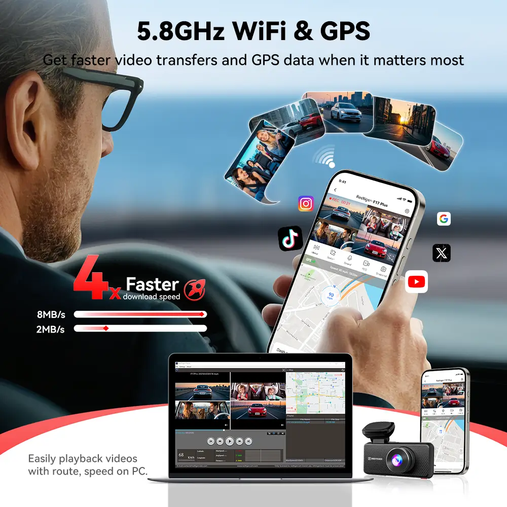 F17 Plus 4-Channel 2.7K Dash Cam with Sony STARVIS 2 & Wi‑Fi - Image 9