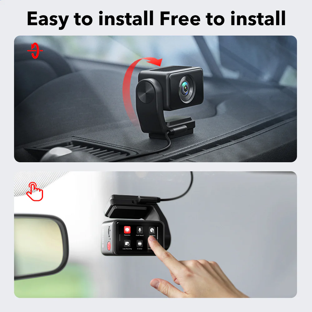 Redtiger A4 4K+1080P Voice Control 5.8GHz WIFI Dash Cam - Image 8
