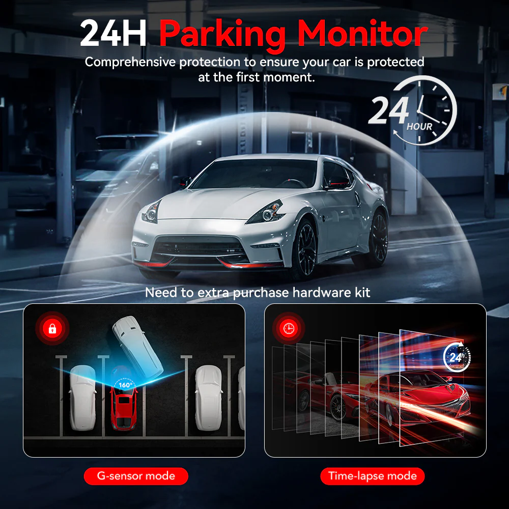 Redtiger A4 4K+1080P Voice Control 5.8GHz WIFI Dash Cam - Image 9