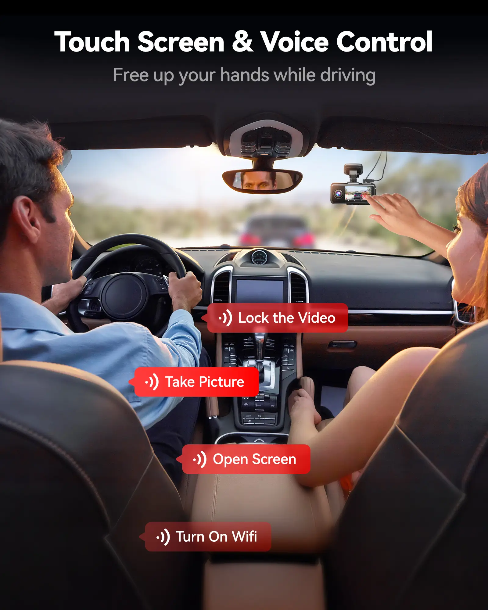 REDTIGER A6 Dash Cam Front and Rear, 4K/2.5K+1080P 5.8G WiFi & GPS dashcam, 3 Channel dash Cam with 64GB Card, 2.5K+1080P+1080P Dash Camera for Car, Super Night Vision, Loop Recording, Parking Mode - Image 7