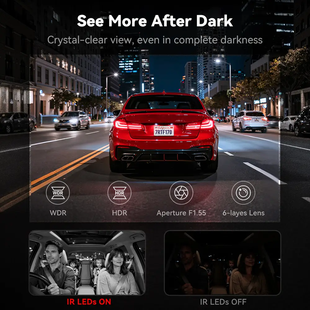 F17 3-Channel 4K 5G WiFi Dash Cam with Parking Monitor - Image 5