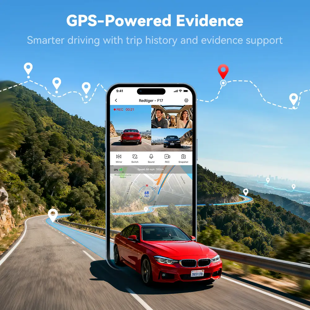 F17 3-Channel 4K 5G WiFi Dash Cam with Parking Monitor - Image 7