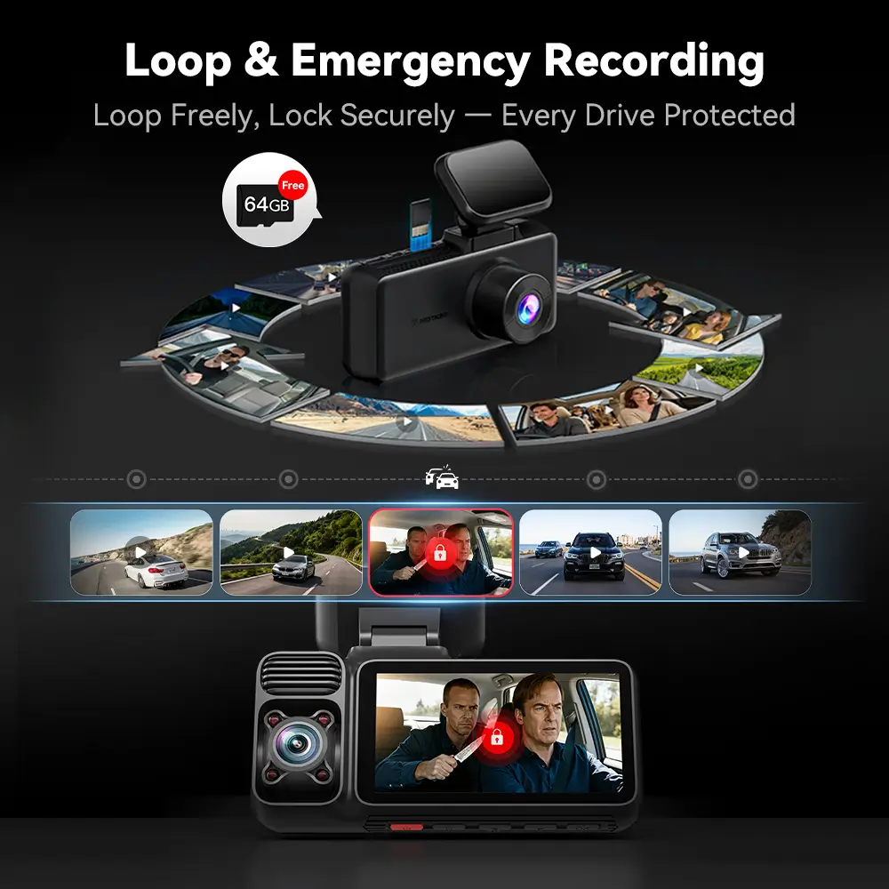 F17 3-Channel 4K 5G WiFi Dash Cam with Parking Monitor - Image 8