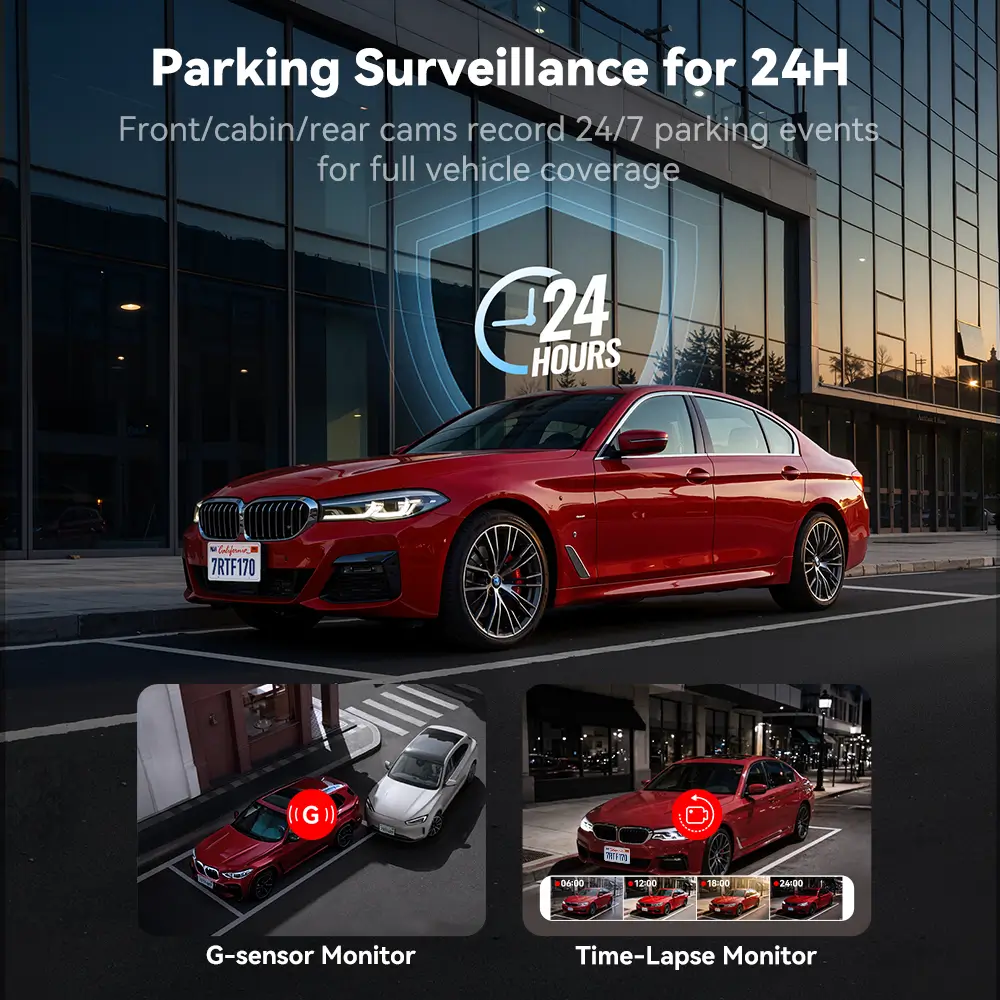 F17 3-Channel 4K 5G WiFi Dash Cam with Parking Monitor - Image 9