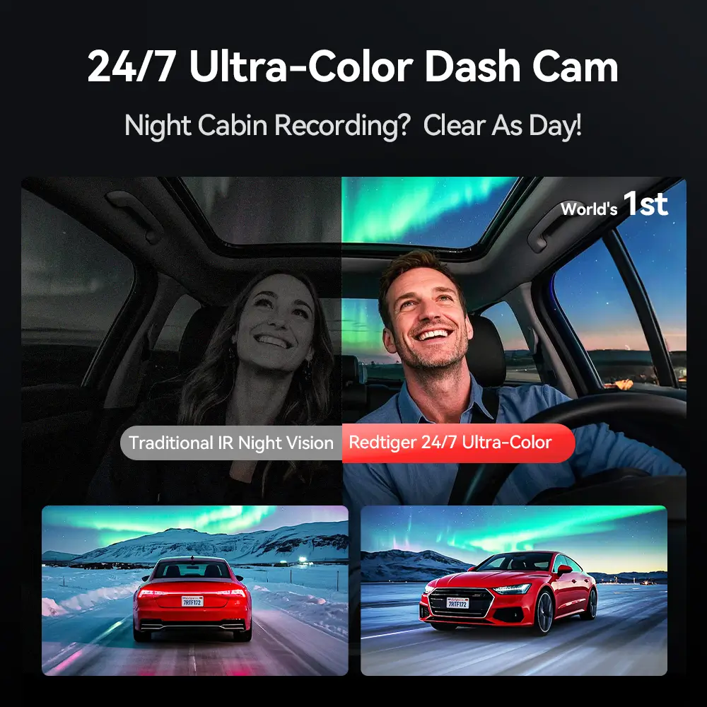 REDTIGER F17 Elite 4K 3 Channel Dash Cam Sony STARVIS 2 Dual HDR WIFI 6 Full Night Color-Refurbished - Image 4