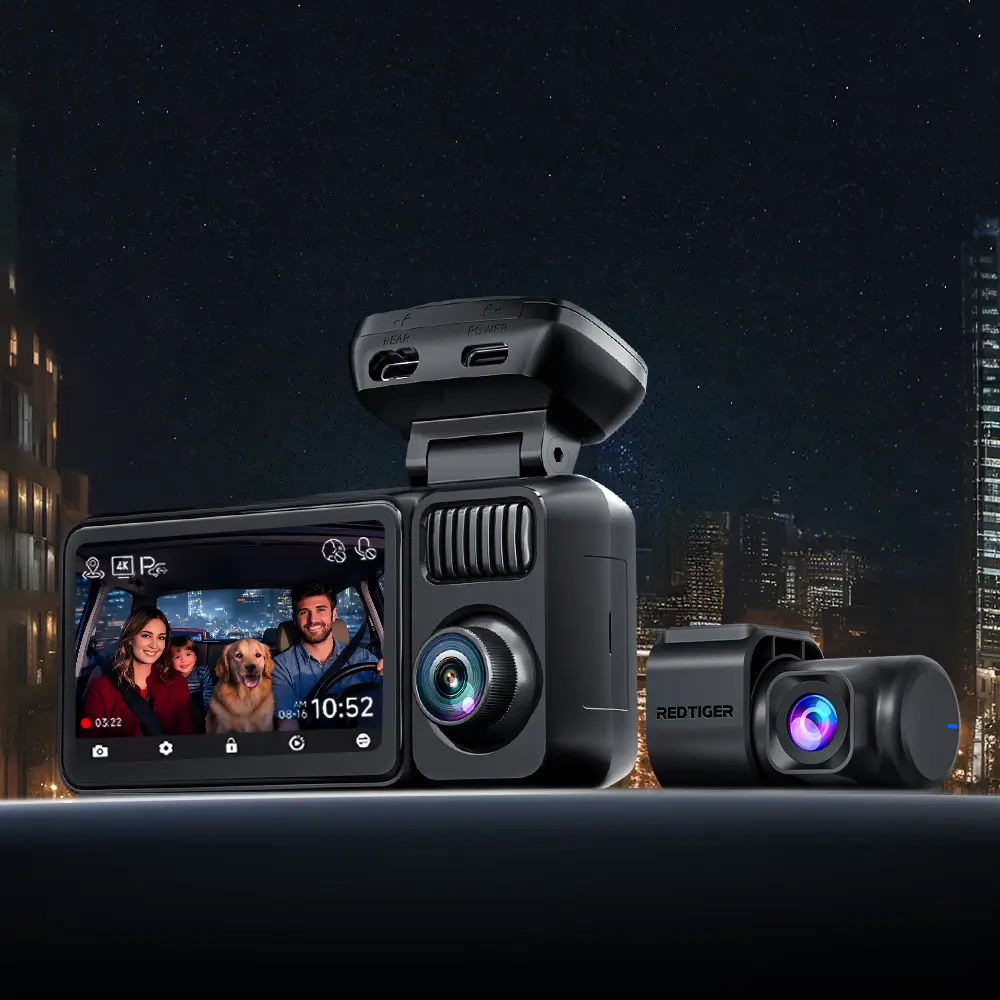 REDTIGER F17 Elite 4K 3 Channel Sony STARVIS 2 Dual HDR WIFI 6 Full Night Color Dash Cam