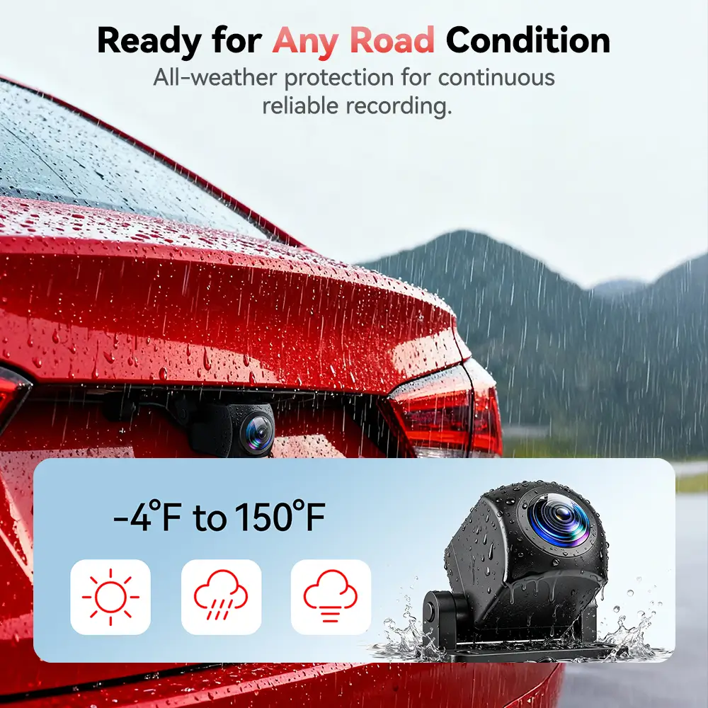 F7N 4K Dual Front and Rear Dash Cam with 64GB Card - Image 5