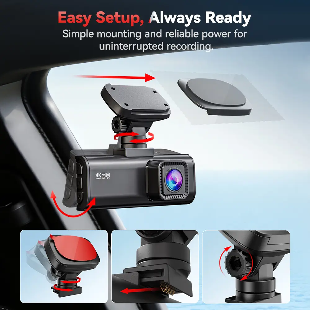 F7N 4K Dual Front and Rear Dash Cam with 64GB Card - Image 9