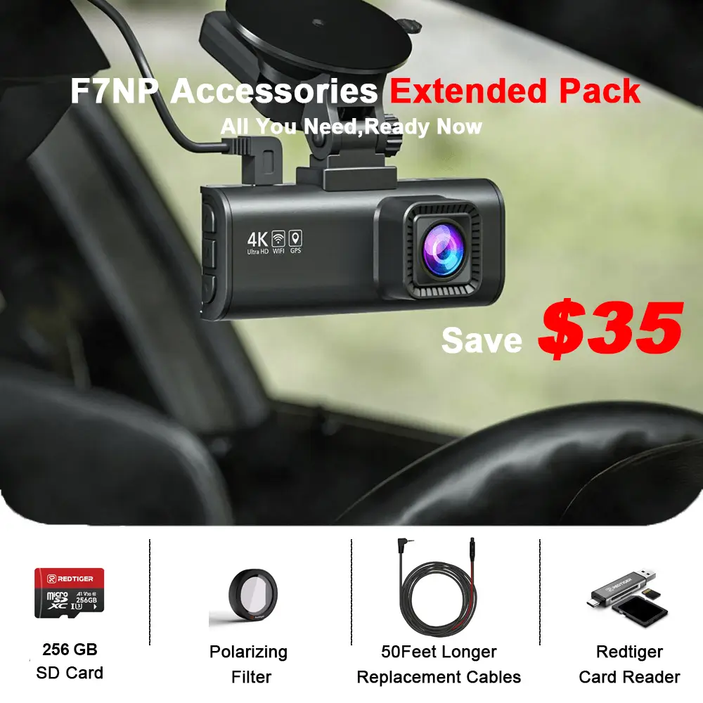 REDTIGER F7NP Dash Cam Front Rear, STARVIS 2 Sensor, 5.8GHz WiFi-20MB/s Fast Download, Dash Camera for Cars with GPS, WDR Night Vision, 170°Wide Angle, 24H Parking Mode - Image 11