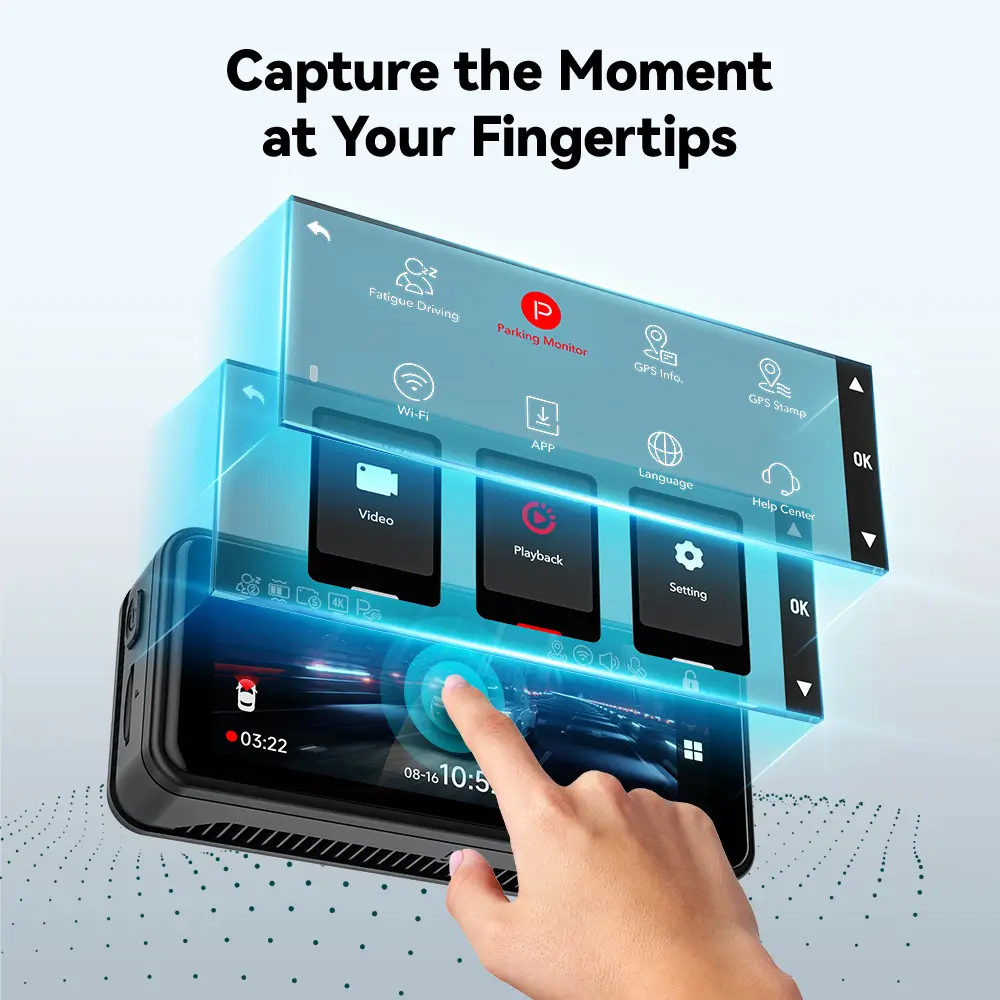 Redtiger F8 5GHz Wifi Touch Screen 4K Front Dash Cam - Image 8