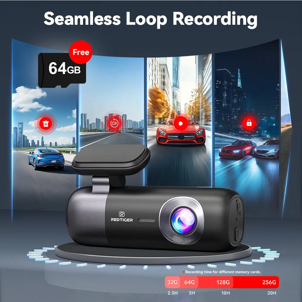 F9 4K Dual Front & Rear Mini Dash Cam with Night Vision - Image 7