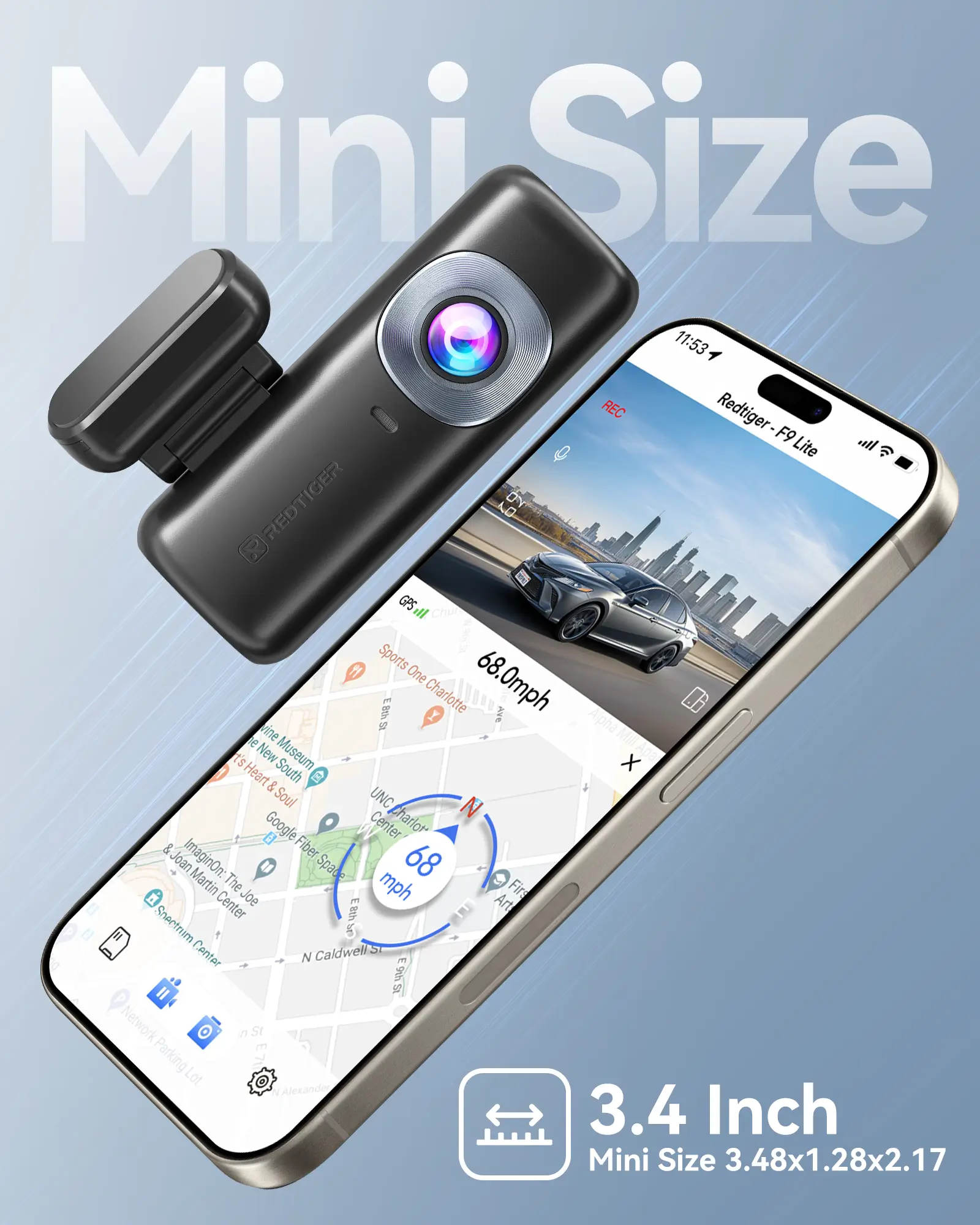 REDTIGER F9 Lite 4K ADAS Built-in WiFi GPS Night Vision Front Mini Dash Cam - Image 8