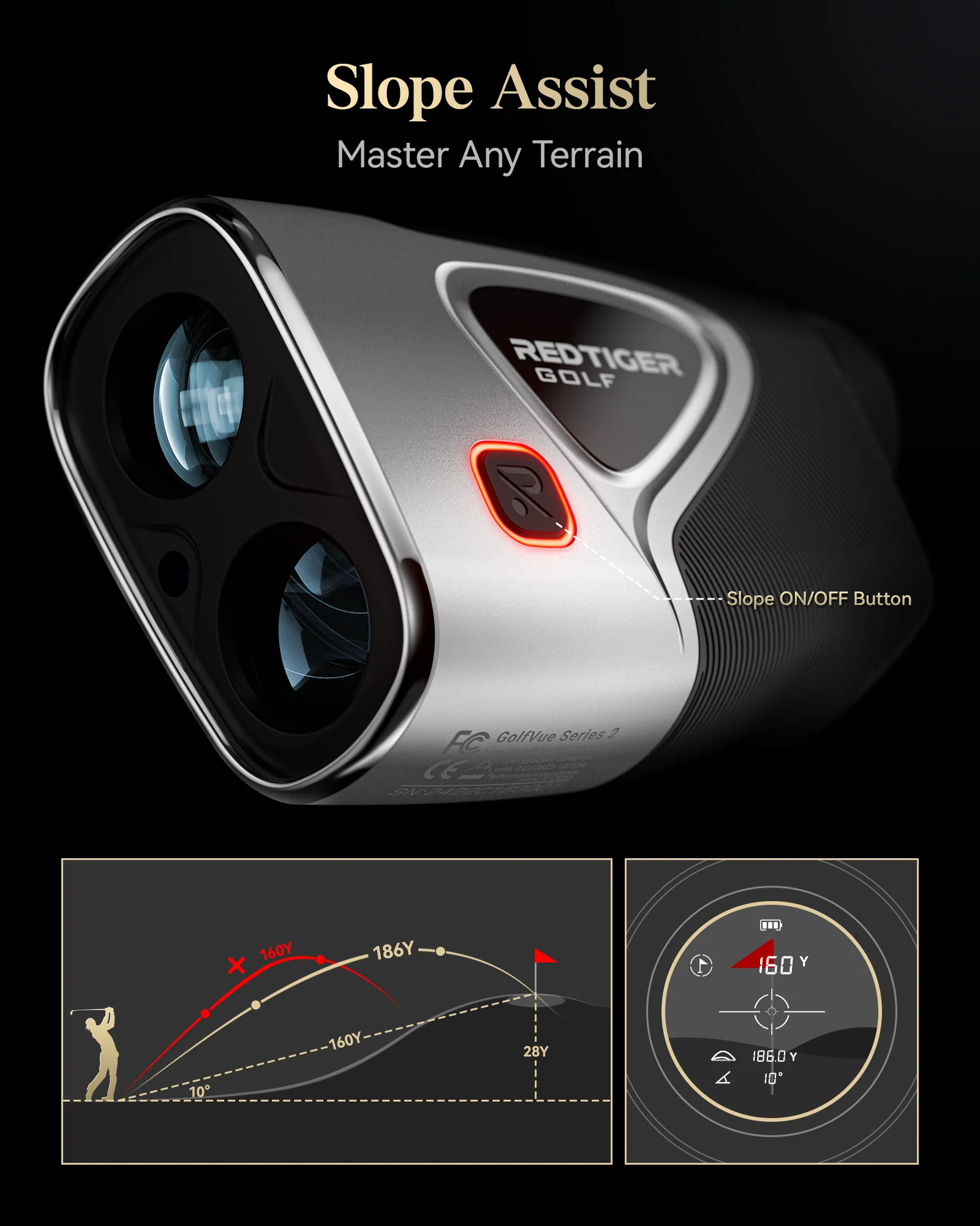 Redtiger Light-Adaptive Upgraded Laser Golf Rangefinder For 1200 Yards - Image 4
