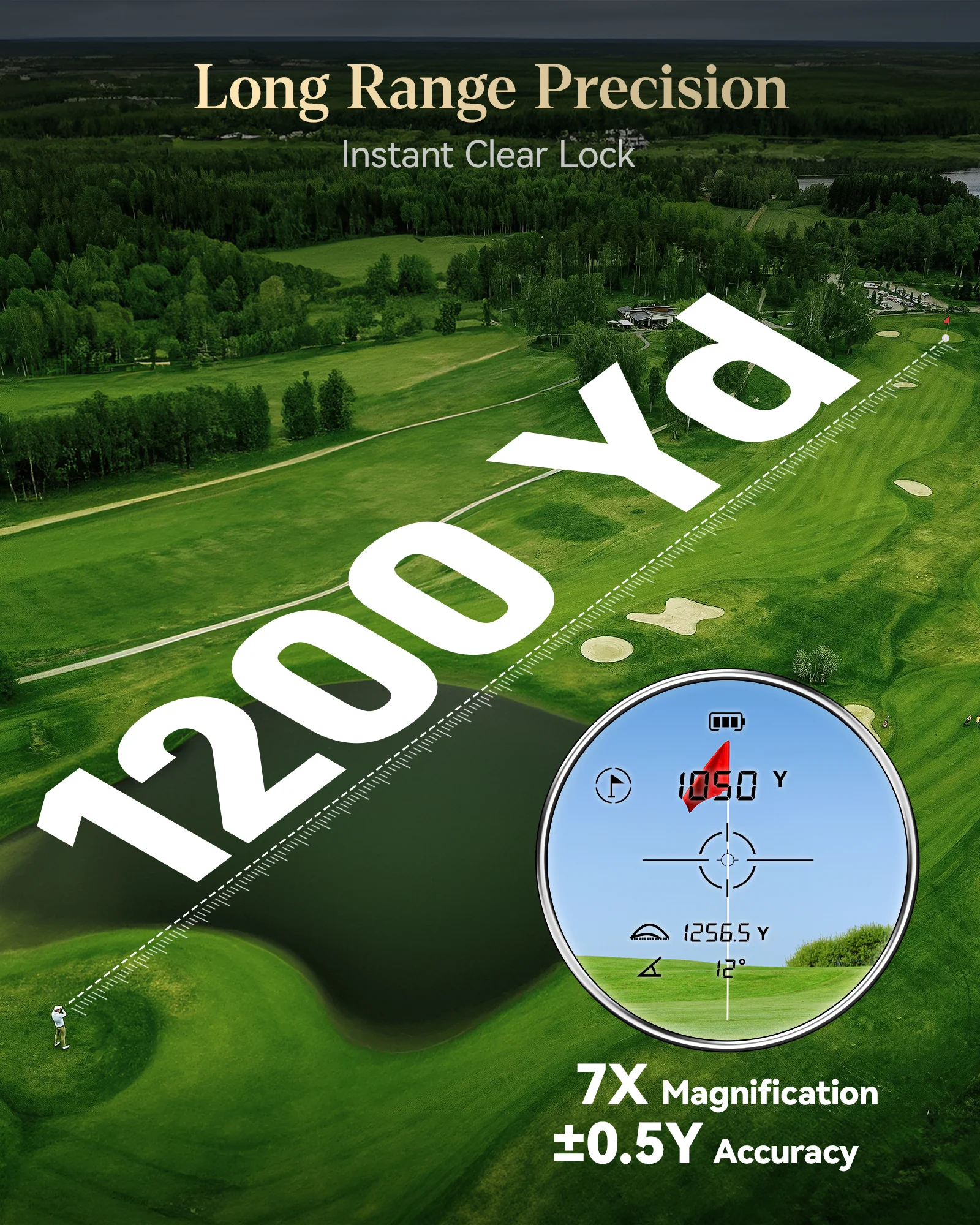 Redtiger Light-Adaptive Upgraded Laser Golf Rangefinder For 1200 Yards - Image 6