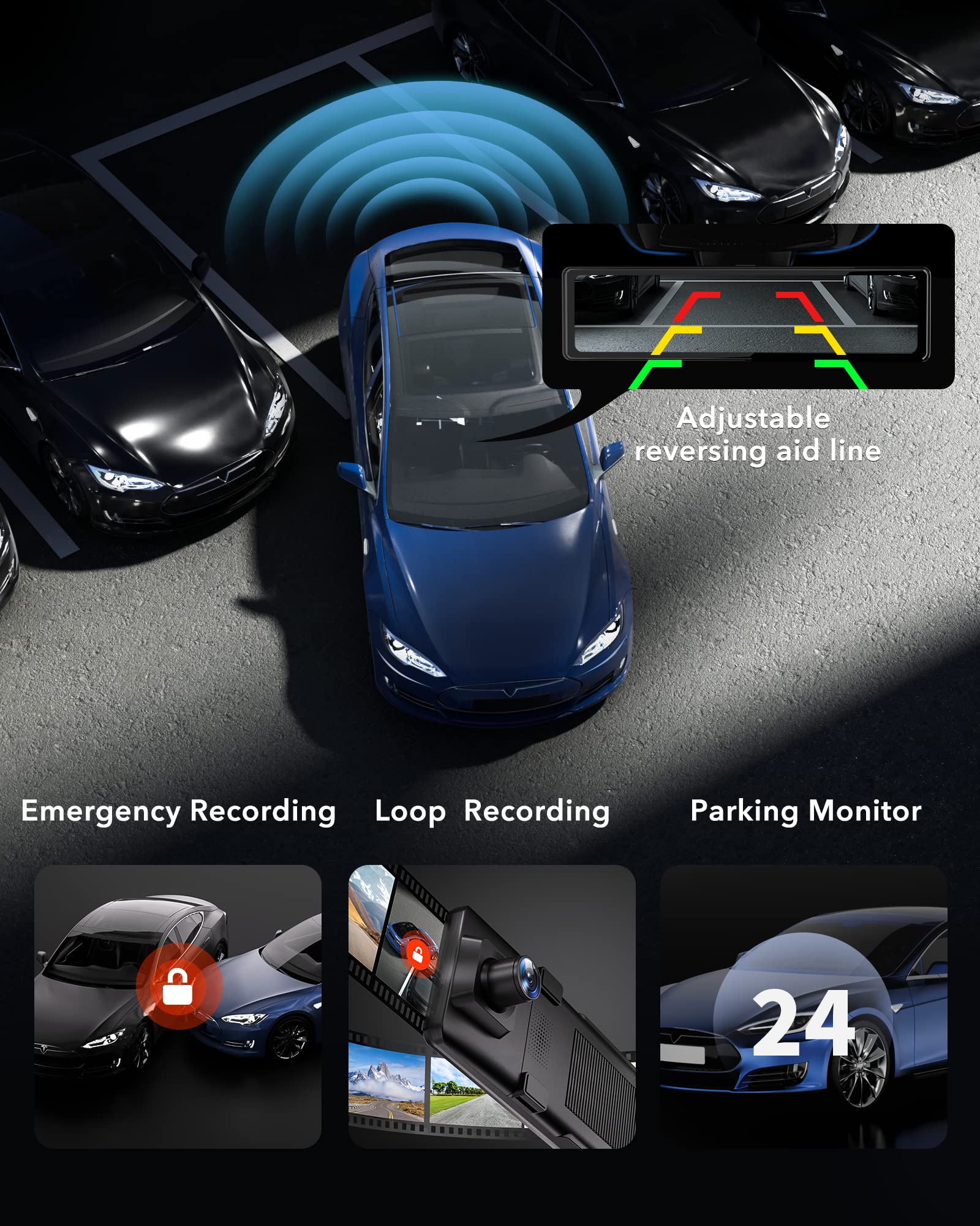 Redtiger T27 4K+2.5K Touchscreen Smart Parking Assist Dash Cam - Image 4