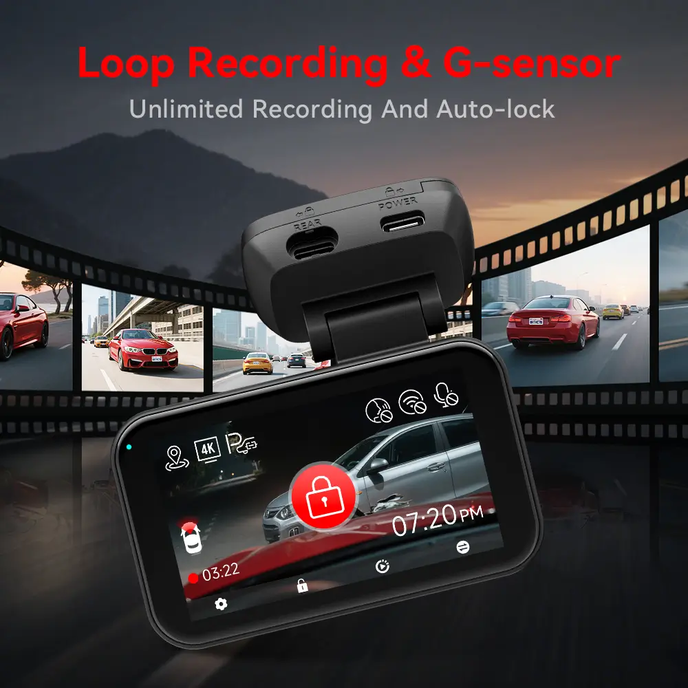 Redtiger ViewClear-70 4K Dual HDR 5.8Ghz WiFi-6 Super Night Vision Dual Dash Cam - Image 10