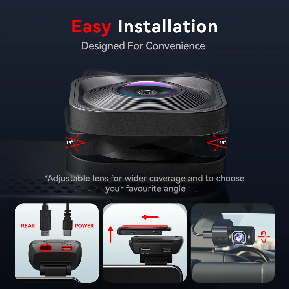 Redtiger ViewClear-70 4K Dual HDR 5.8Ghz WiFi-6 Super Night Vision Dual Dash Cam - Image 11