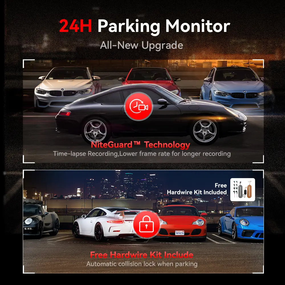 Redtiger ViewClear-70 4K Dual HDR 5.8Ghz WiFi-6 Super Night Vision Dual Dash Cam - Image 7
