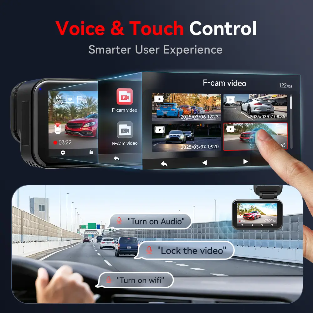 Redtiger ViewClear-70 4K Dual HDR 5.8Ghz WiFi-6 Super Night Vision Dual Dash Cam - Image 9