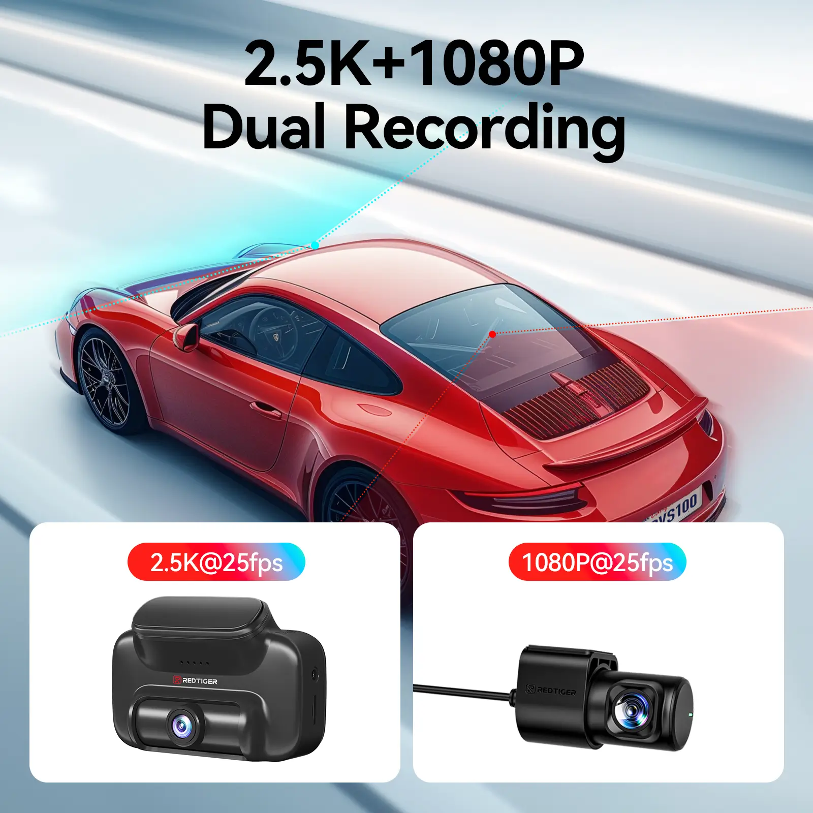 Redtiger VS10 4G Lte Cloud Storage 2.5K Wireless Parking Alarm Dash Cam - Image 8