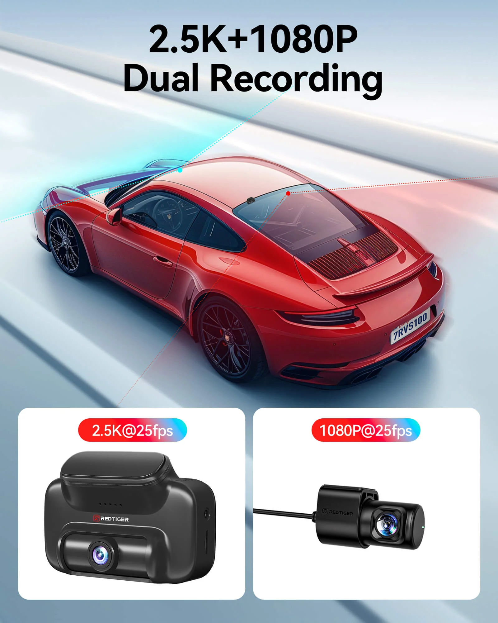 Redtiger VS10 4G Lte Cloud Storage 2.5K Wireless Parking Alarm Dash Cam - Image 4